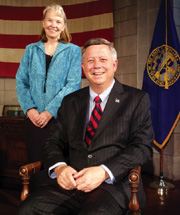 Gov. Dave Heineman, CIO Brenda Decker, Nebraska/Photo by